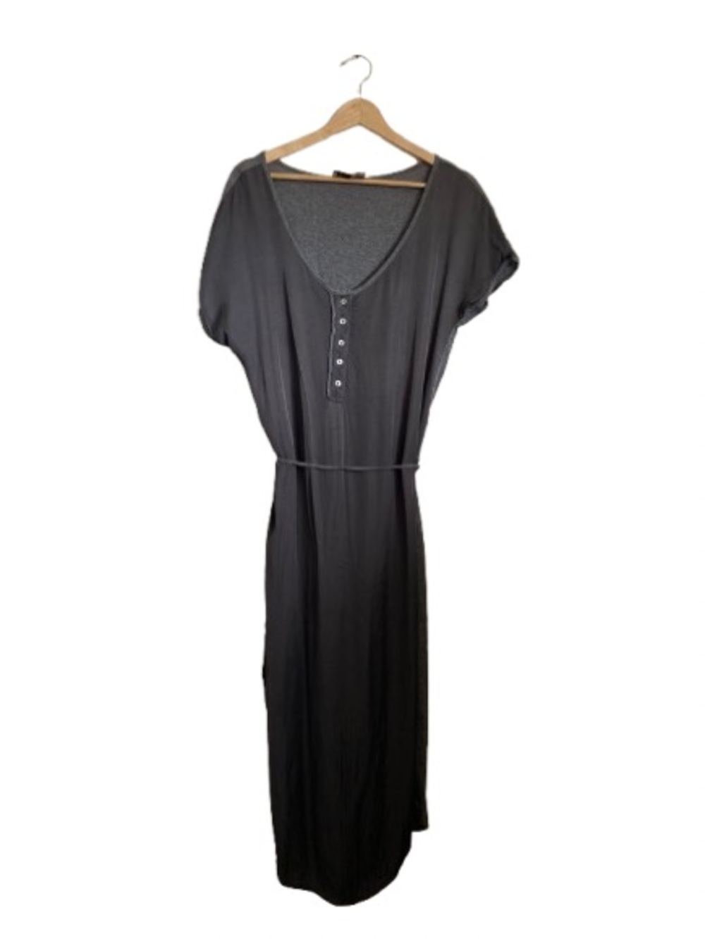 ANTHROPOLOGIE | Oversized Tie-Waist Maxi Dress - Side Slits - S